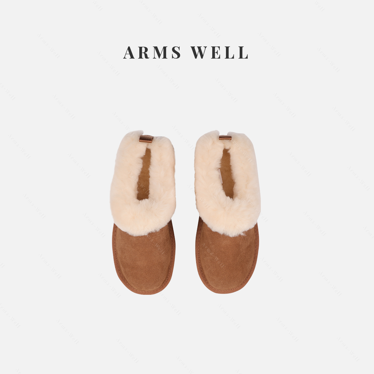 ARMS WELL王囡囡 驼色毛绒绒雪地靴（跟高：4.5cm）S492