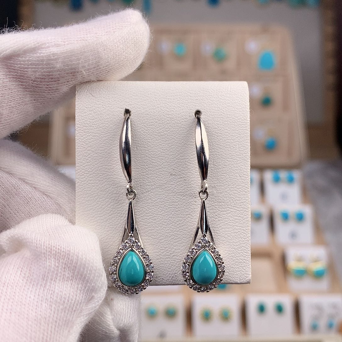 绿松石珠宝奇石银S925镶嵌