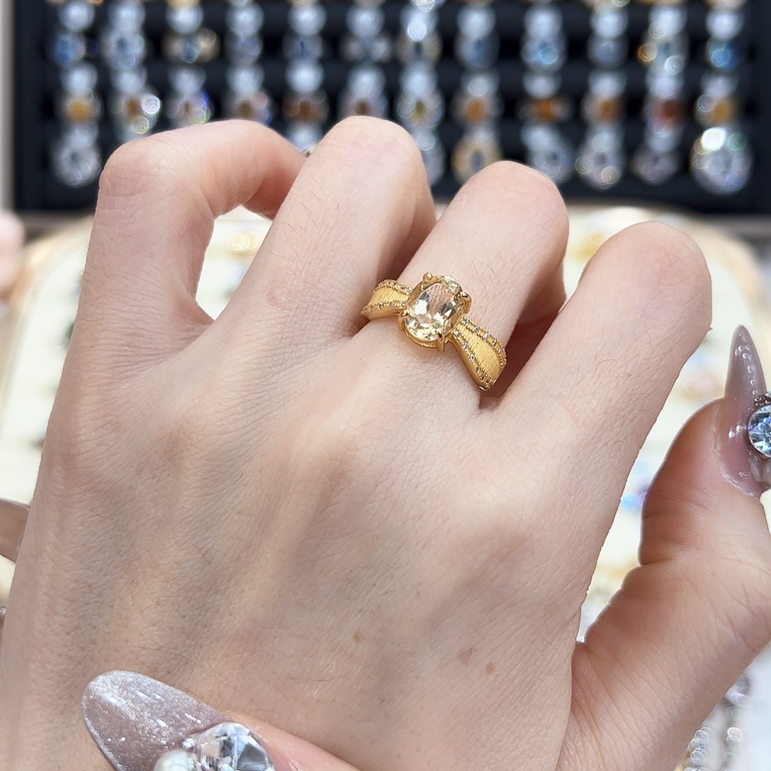 水晶金色拖不保色介意慎拍银托不掉色银S925镶嵌切割面