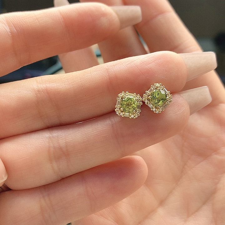 橄榄石戒指银S925镶嵌