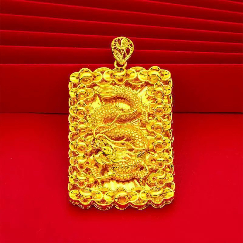 合金吊坠 龙牌吊坠项坠珠宝经典精美气质大气金色，时尚饰品潮流