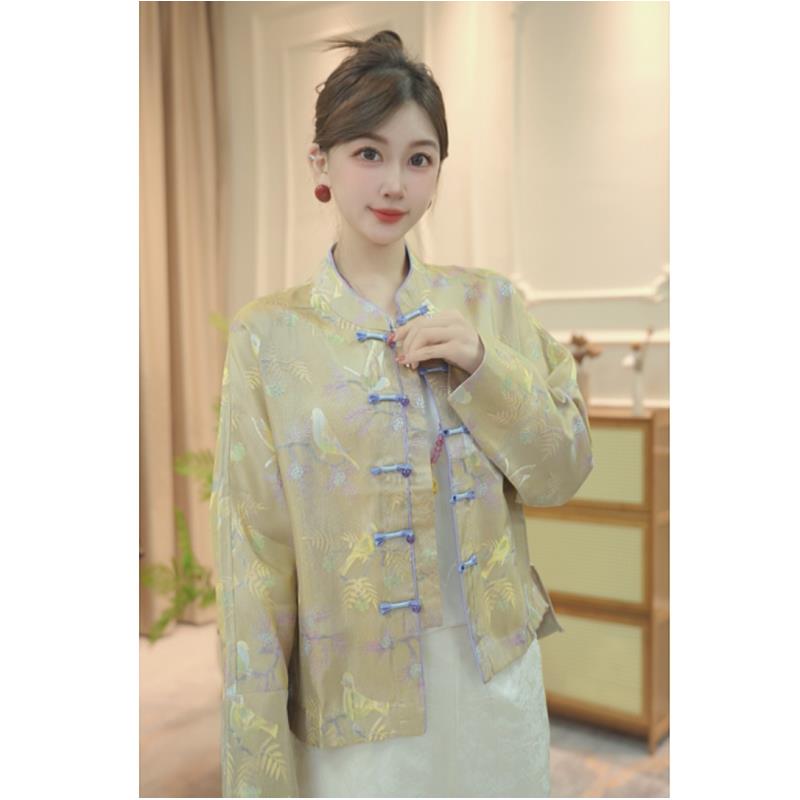 【姹紫金雀】国风新中式女装气质上衣外套 RS25123复古春夏长款日常