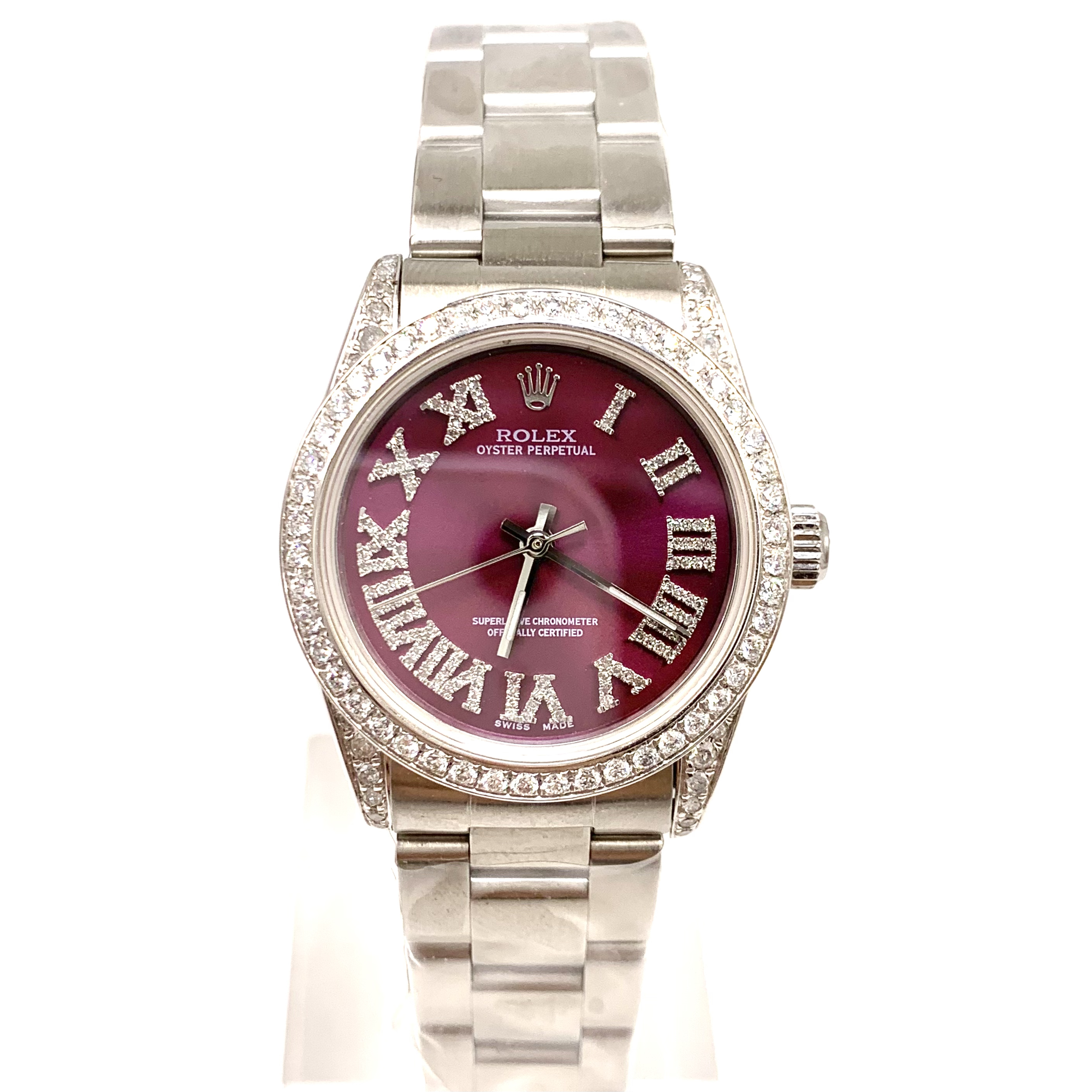 99新 Rolex/劳力士 蚝式恒动/紫色表盘/自动机械/表径31mm/女表
