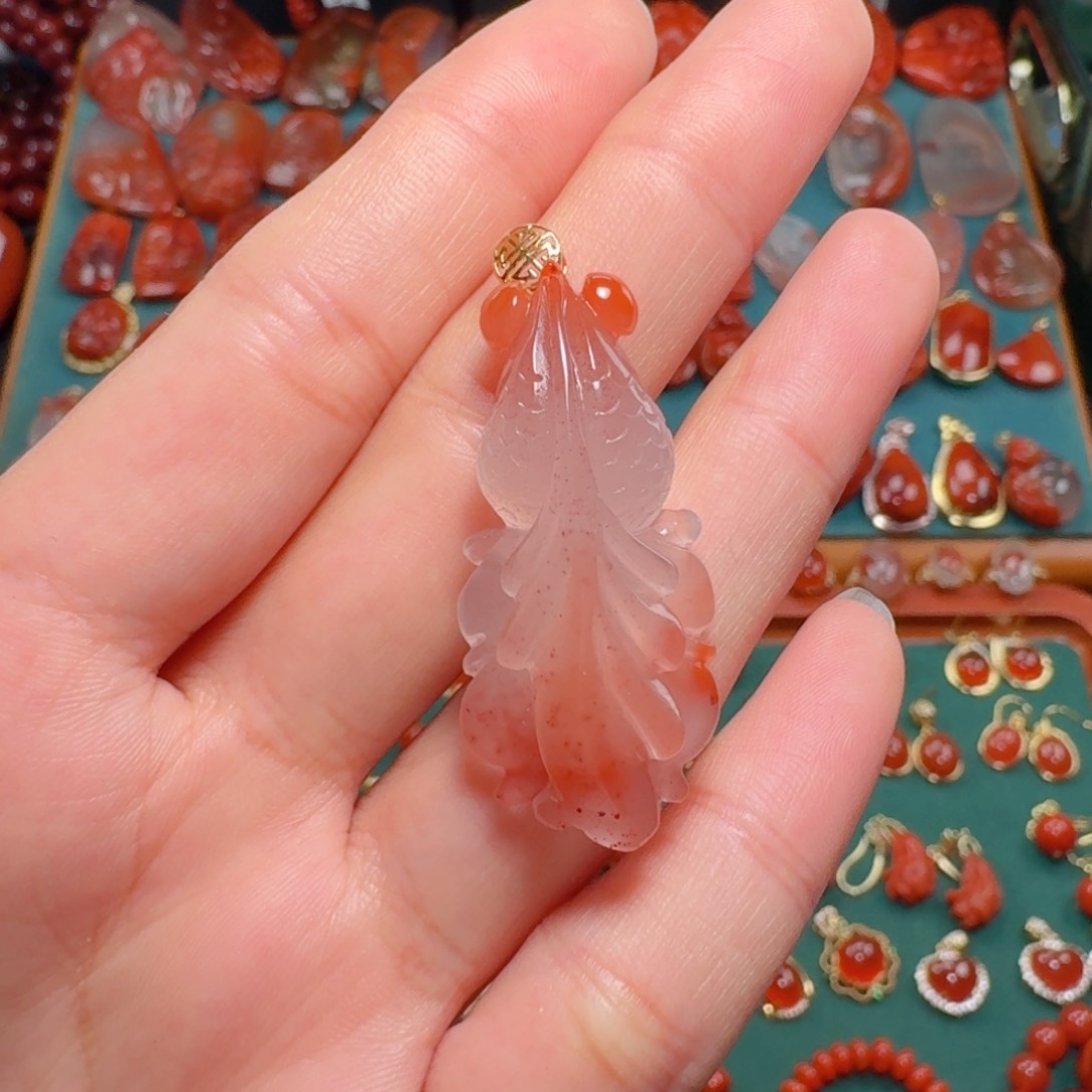 南红玛瑙南红18K金镶嵌