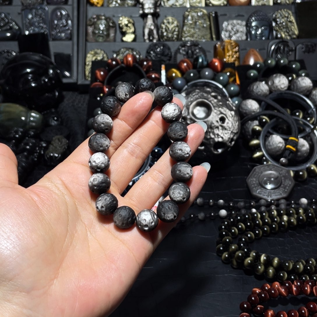 黑曜岩未镶嵌手链锋*