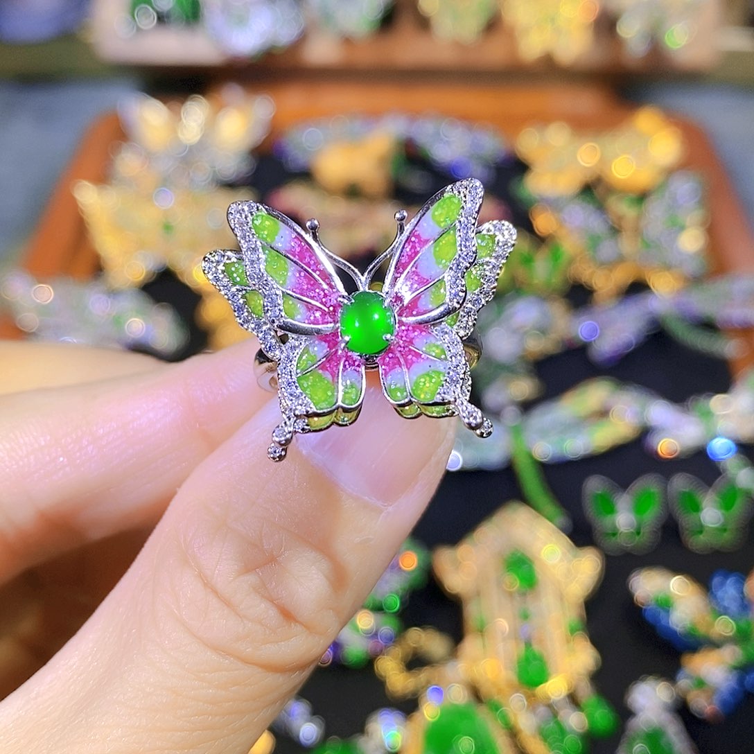 吊坠(不含链)银S925镶嵌翡翠