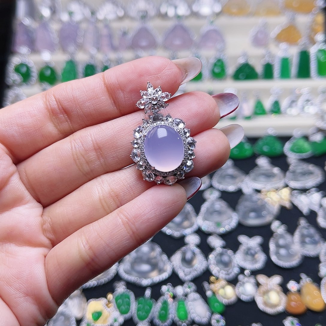 玛瑙/玉髓颈饰银S925镶嵌