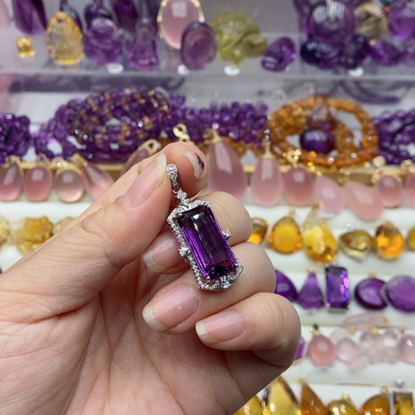 【闪购商品】水晶水晶吊坠银S925镶嵌落**城