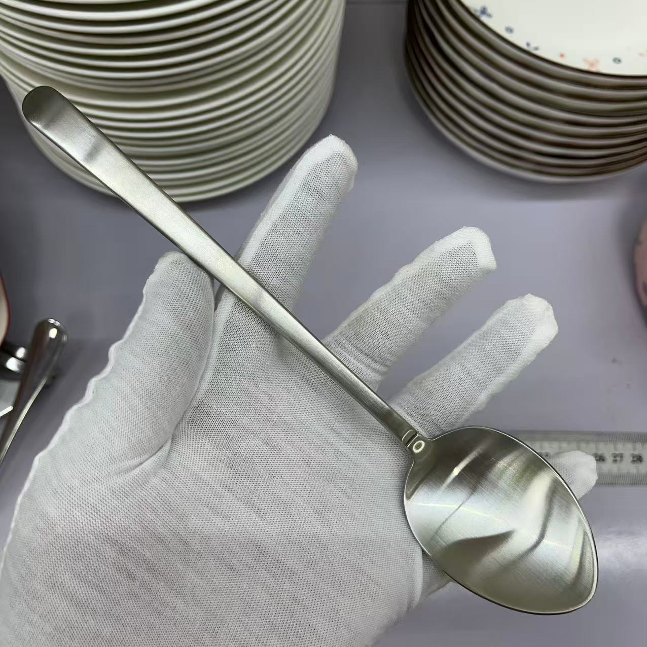 Vogueella出口品质18-10不锈钢勺子实心吃饭勺餐勺心形304汤匙喝