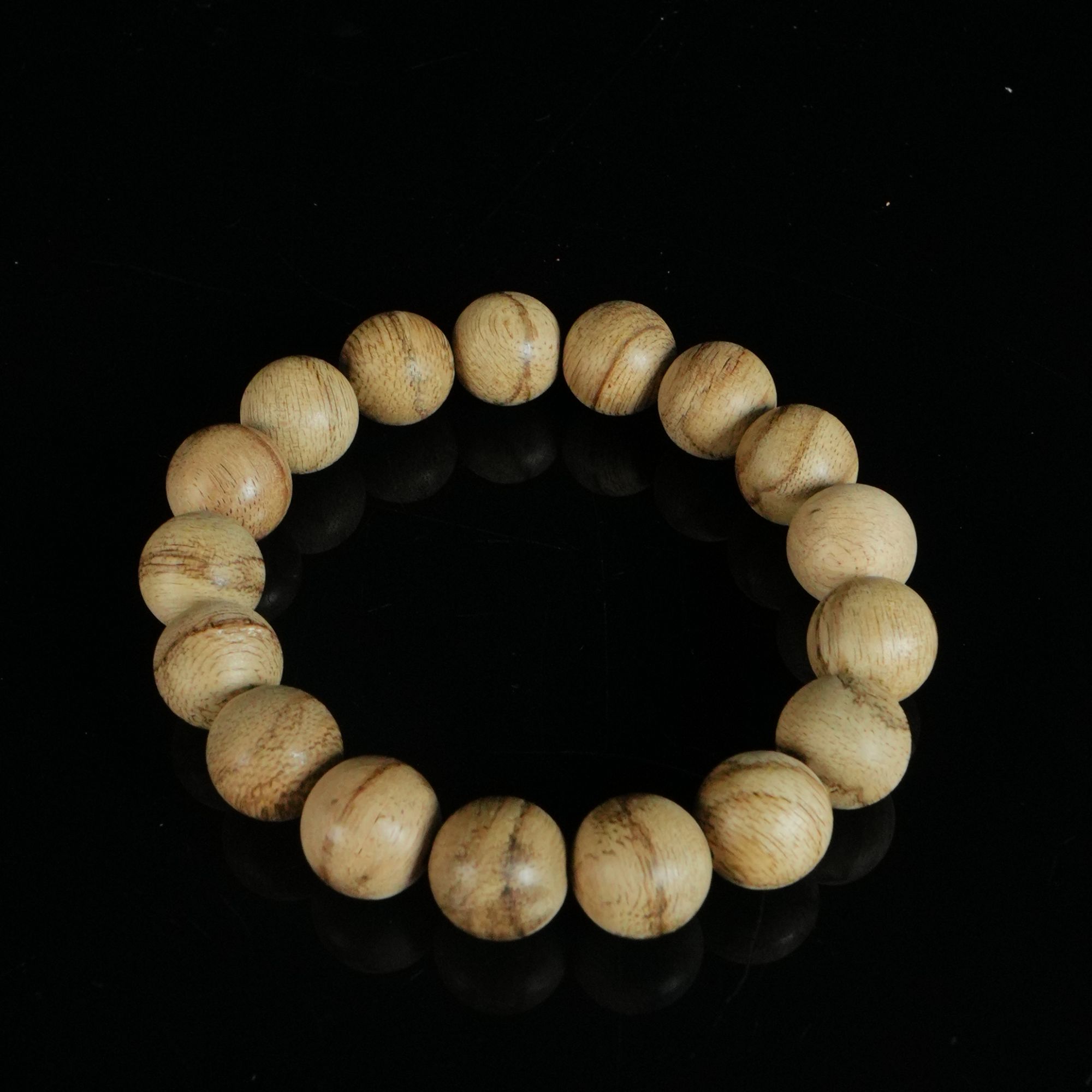 DY-B1965 文莱土沉熟结虎皮纹老料沉香手串 1.34cm 8.47g