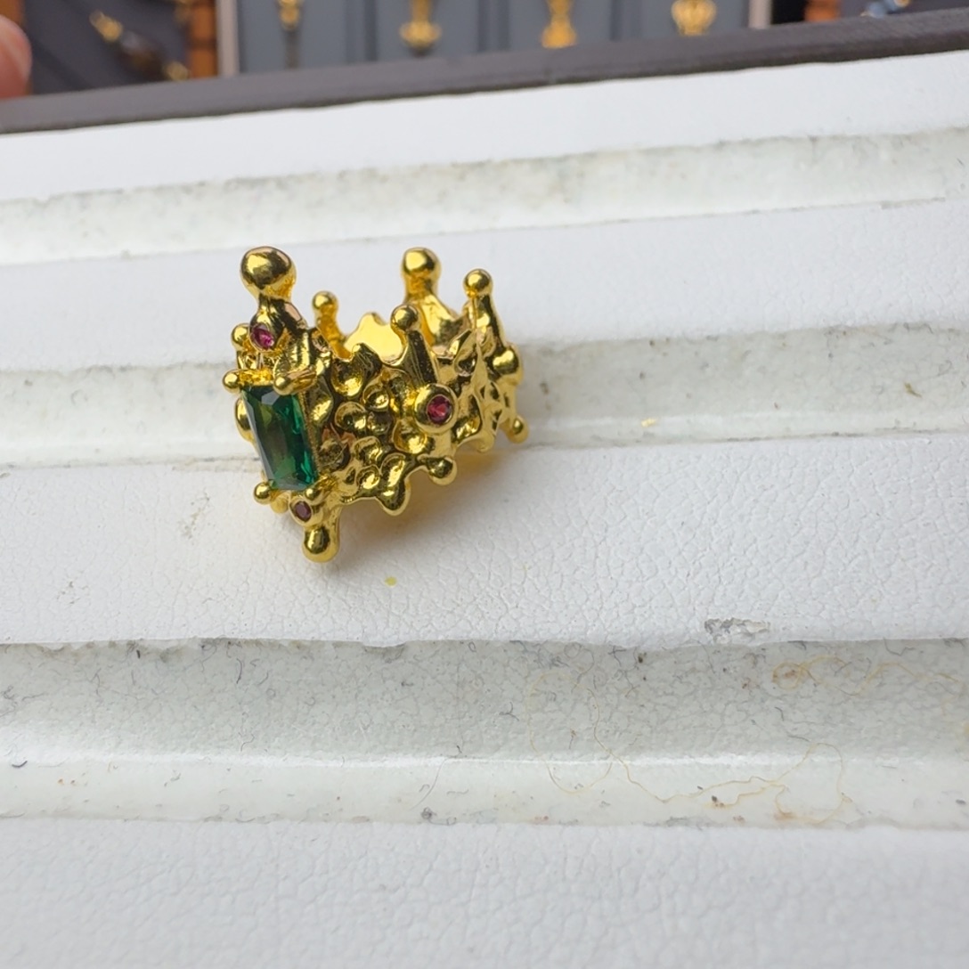 覆***水足银玻璃中号皇冠卡环