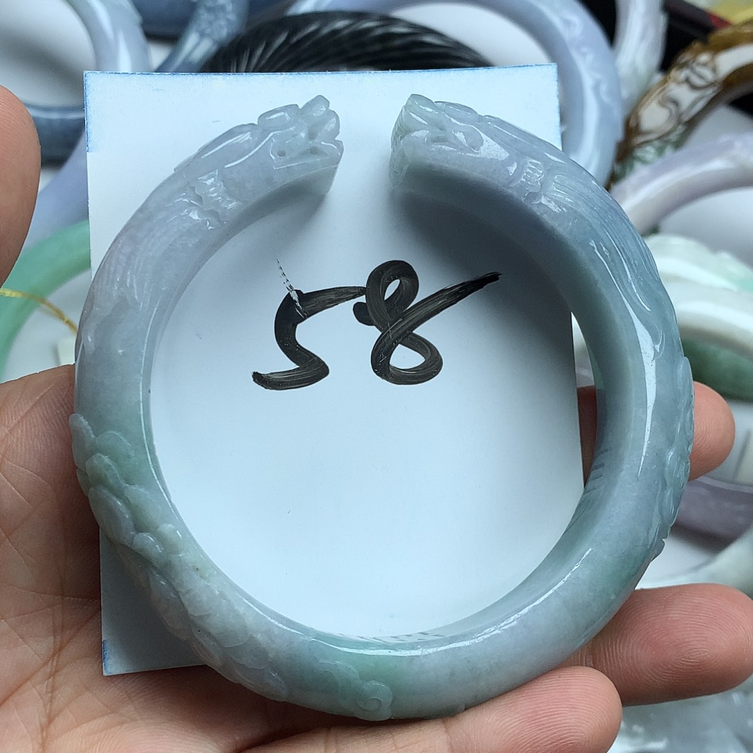 翡翠未镶嵌手镯天然翡翠58.6