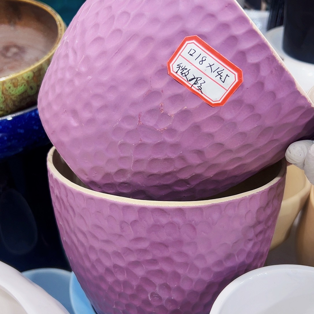 有孔，外贸尾单陶瓷花盆凑单10米包邮