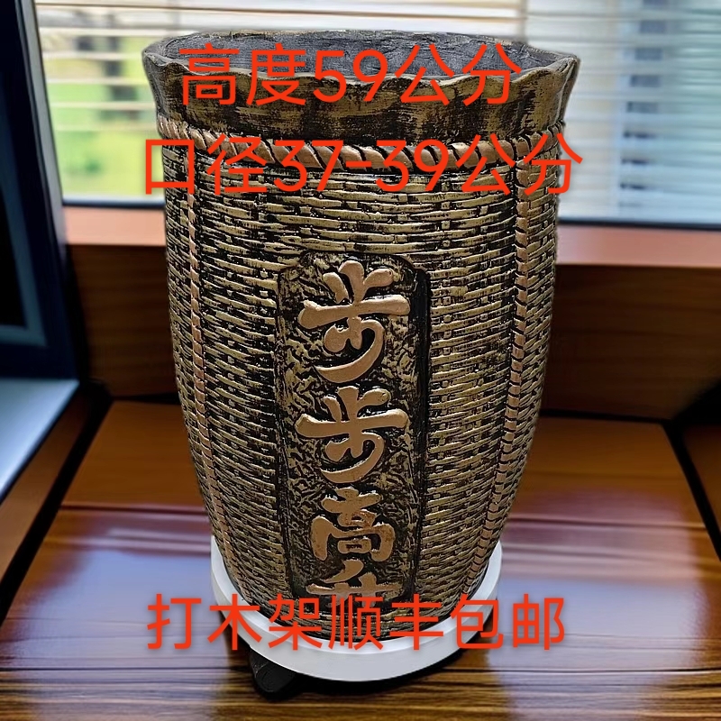 大型绿植专用纤维陶瓷盆带底轮！打木架顺丰包邮！