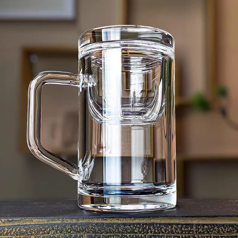 东海工艺水晶杯纯手工制作带茶漏飘逸杯高档办公泡茶杯家用送礼