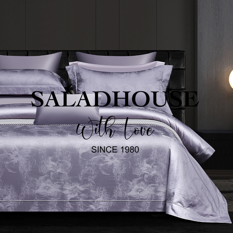 色拉房子 进口埃及长绒棉单色提花四件套 轻奢床品-安纳