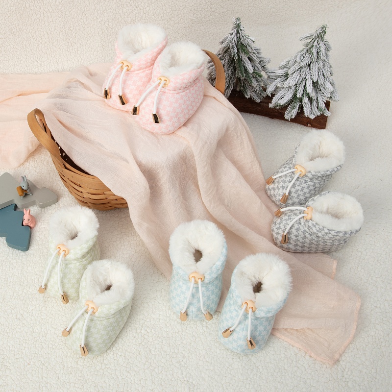 秋冬季婴儿鞋子男女宝宝鞋0-6-12个月加绒加厚软底学步鞋防掉保暖商品图