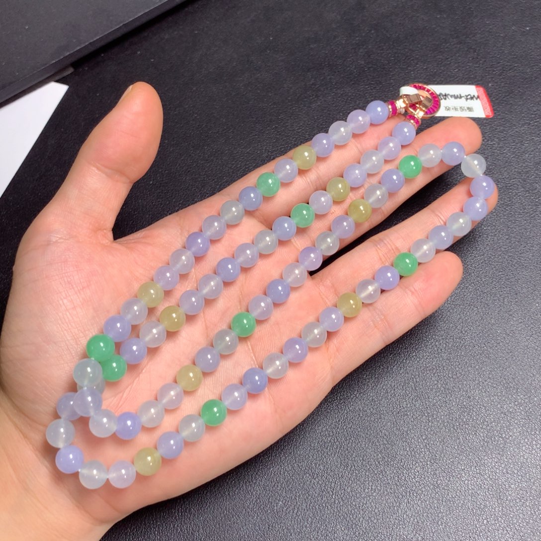 翡翠未镶嵌颈饰项链