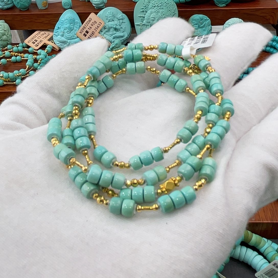 绿松石18K金镶嵌珠宝半成品?****