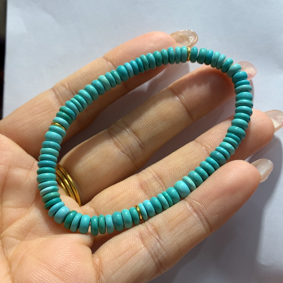 绿松石单圈银S925镶嵌