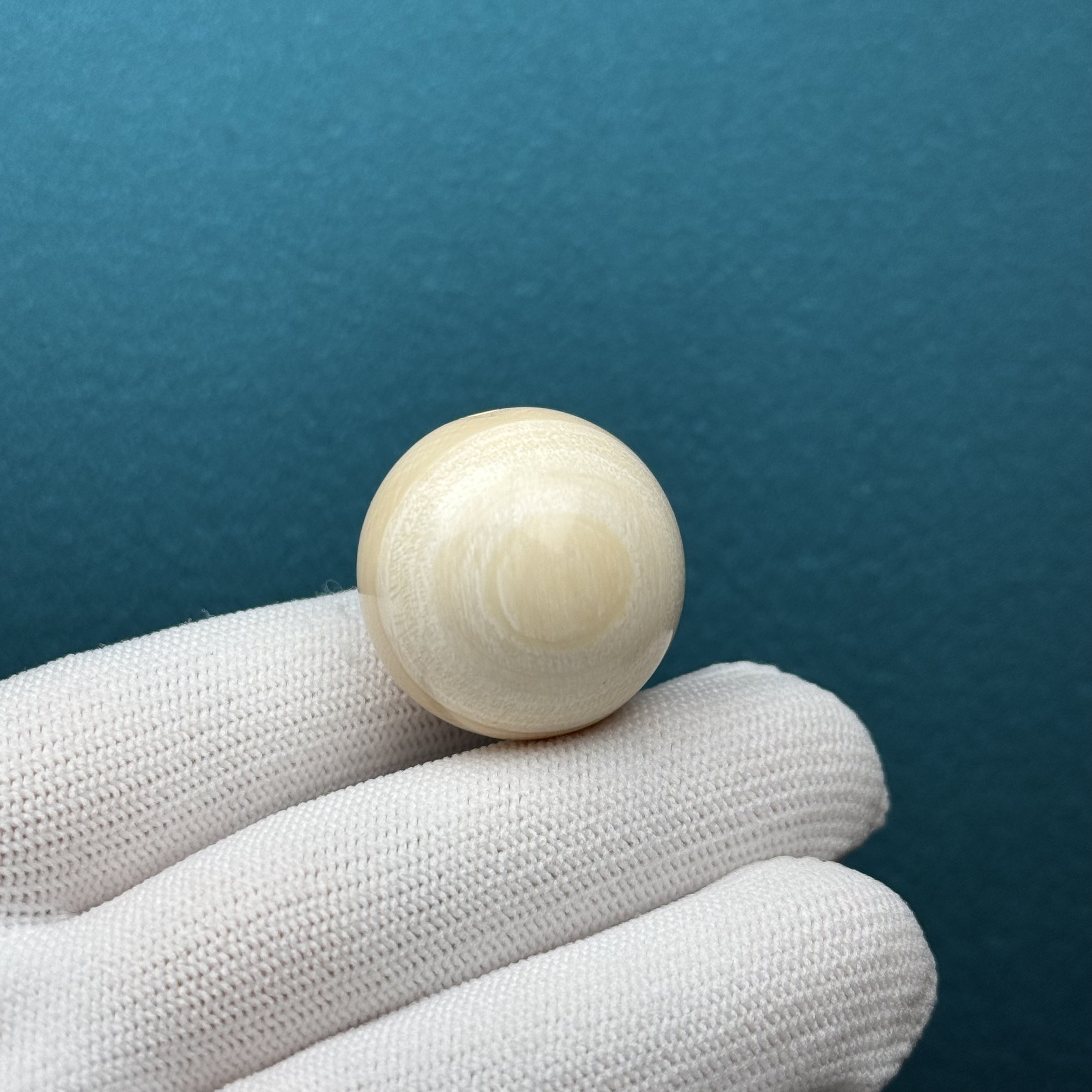 D47-17天然猛犸牙 芝士皮圆珠25.8mm支持复检假一罚十