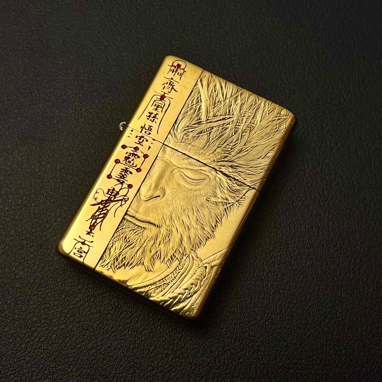 ZORRO佐罗正品黑悟空黄铜手工填色官字标内胆防风创意煤油打火机