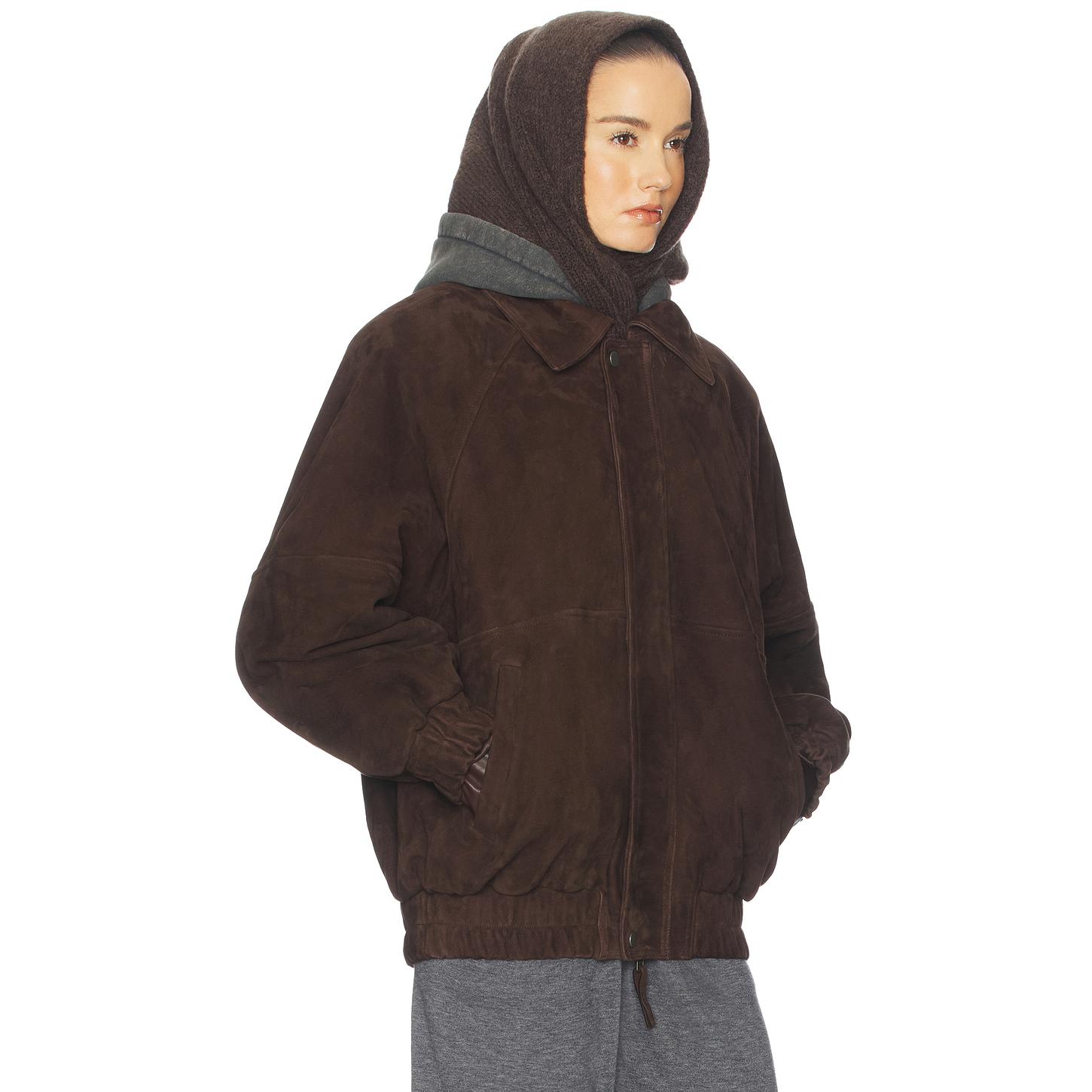 HELSA THE OVERSIZED SUEDE 飞行员款 棕色 短外套