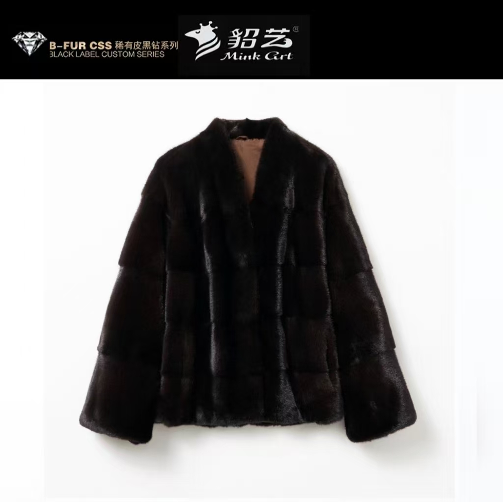 貂艺 ACE FUR |【宝嘉美】 稀有原色宝嘉美 立领v领 水貂女装皮草