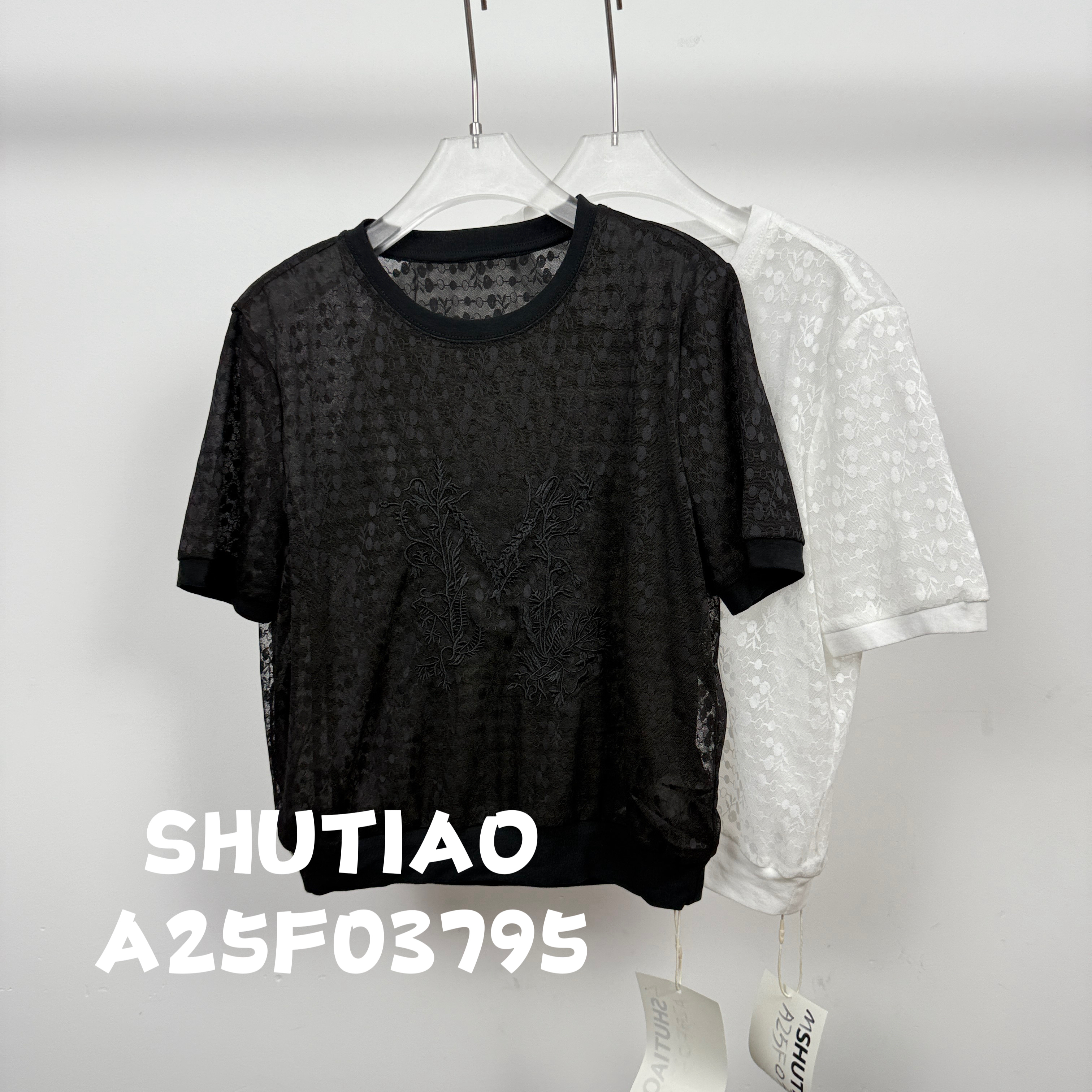 【SHUTIAO】2025夏季：新款小众设计款T恤A25F03795