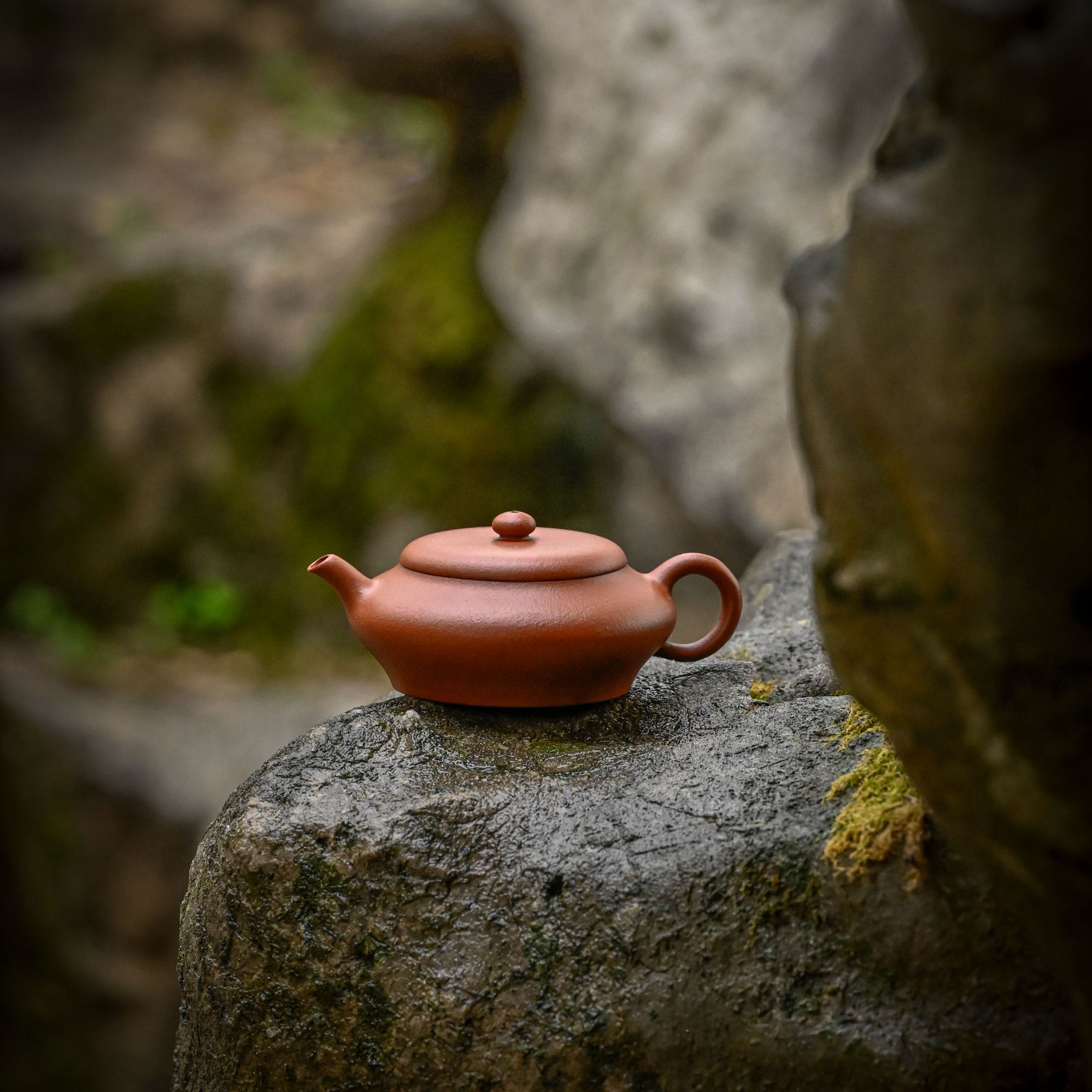 【朱泥·大彬虚扁】老林出品原矿朱泥精工手制虚扁壶 120CC