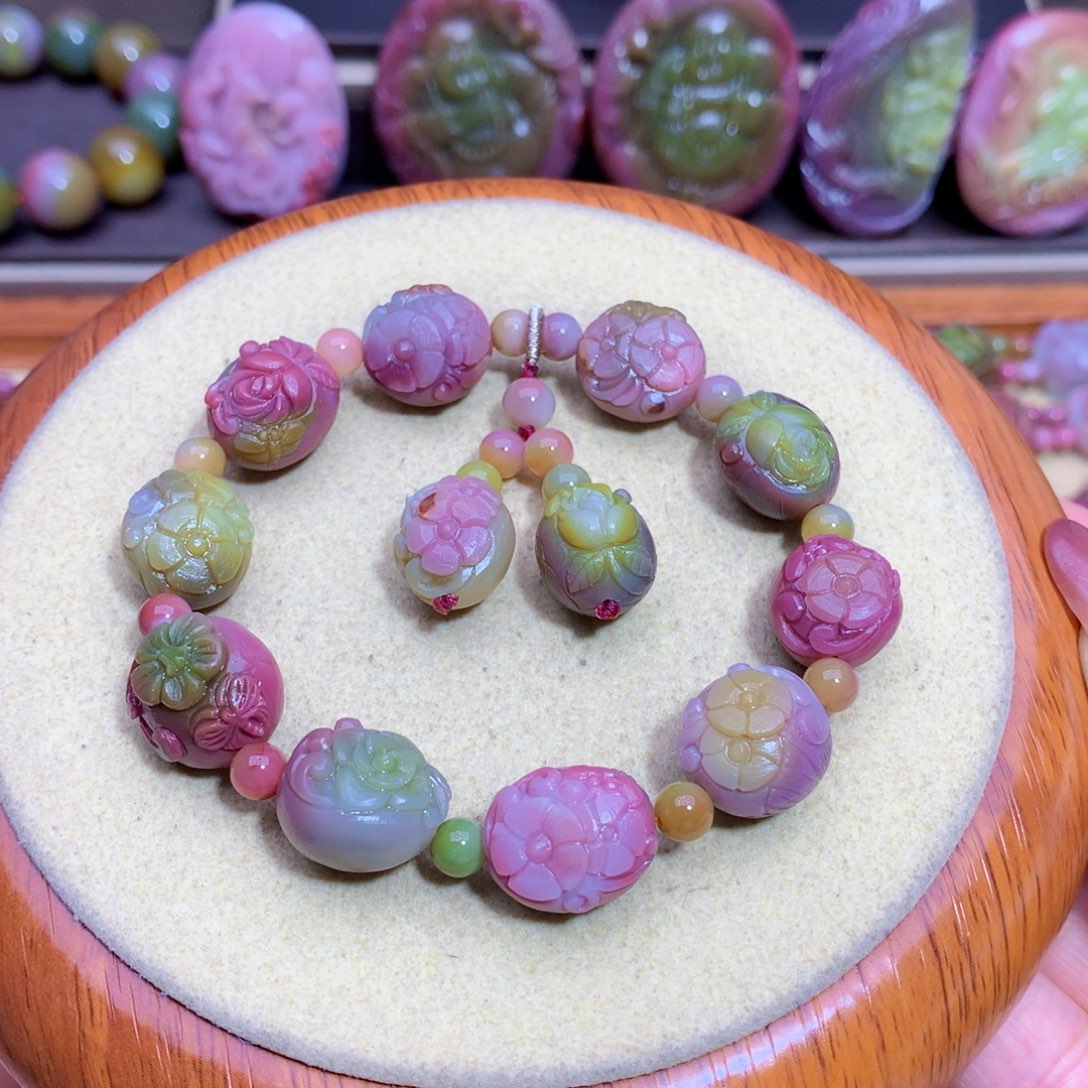 玛瑙手链未镶嵌盐源