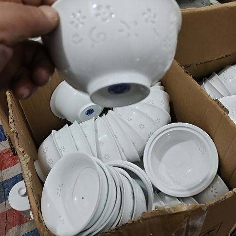 瓷玲珑4.5寸吃饭碗20个微瑕疵