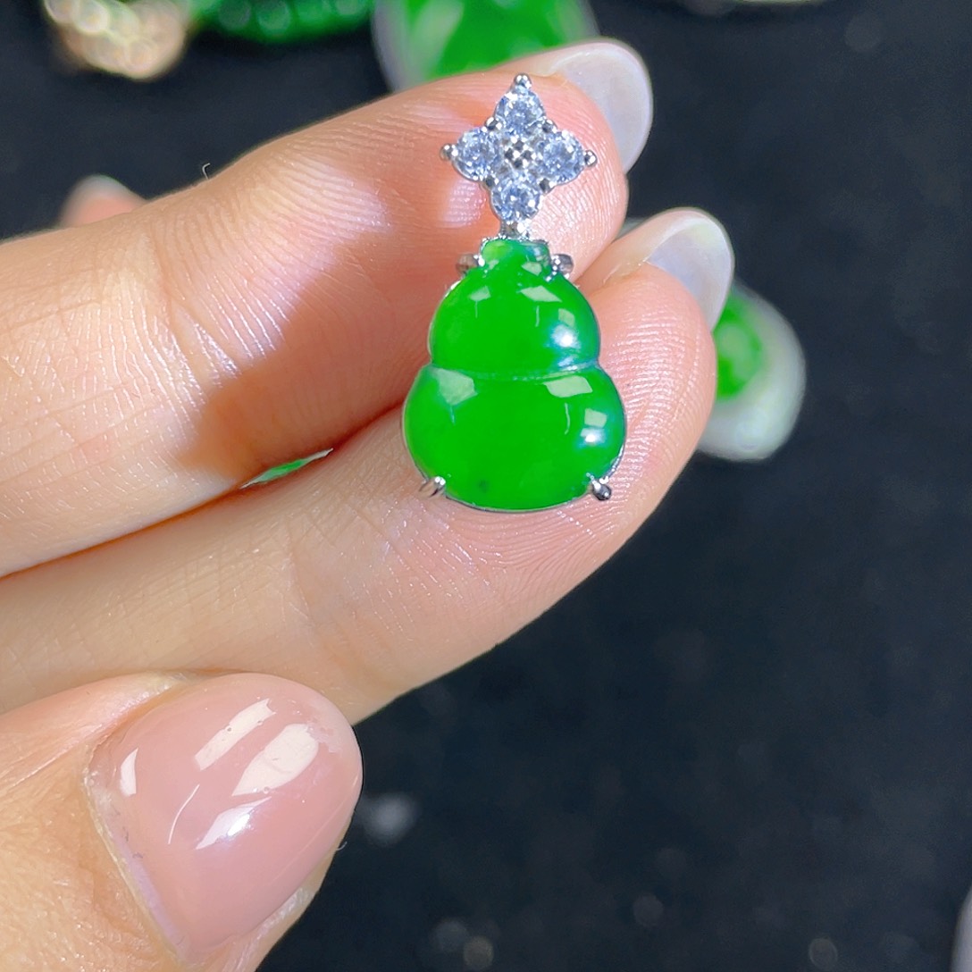 翡翠吊坠(不含链)银S925镶嵌