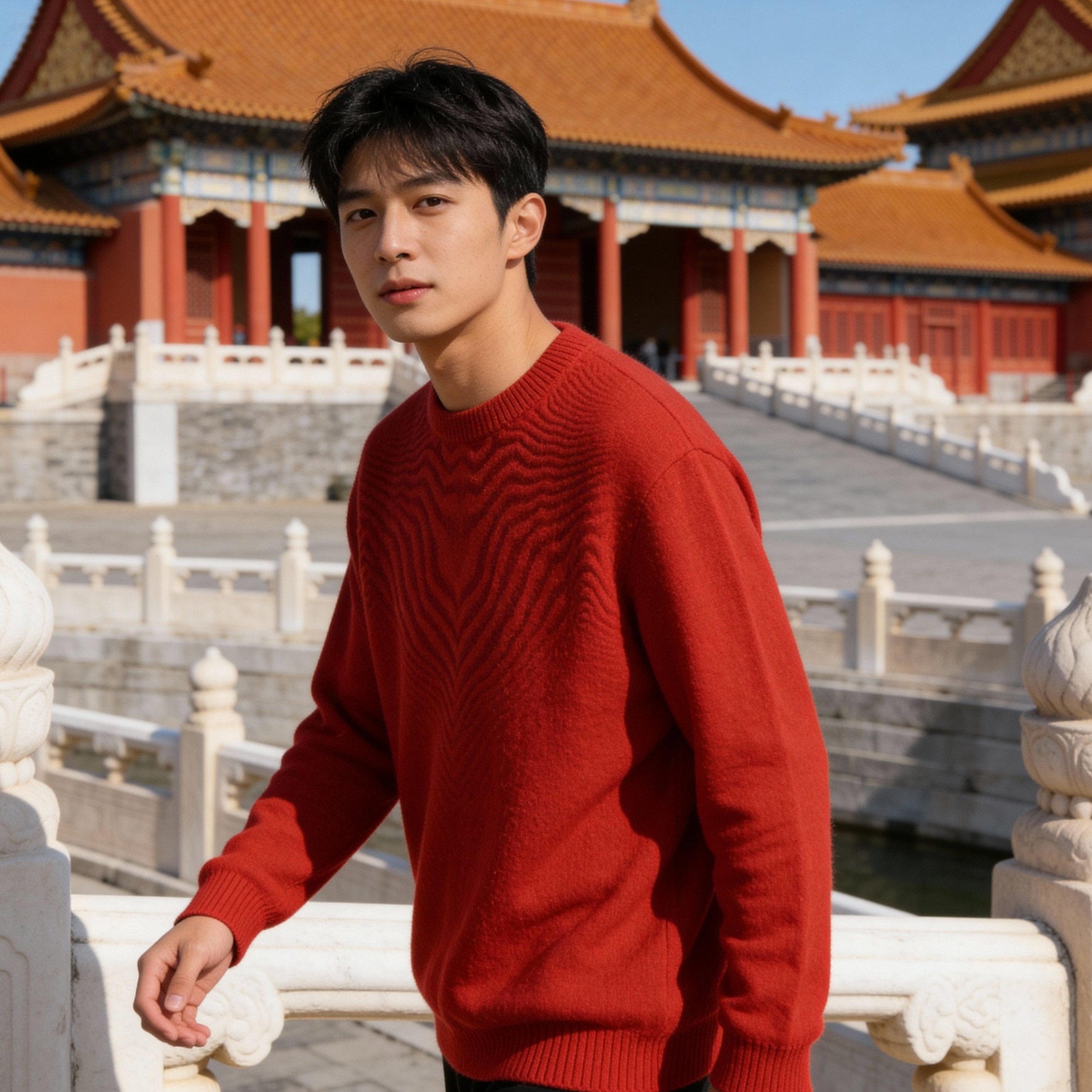 【100% 山羊绒】男款 秋冬圆领针织衫宽松保暖羊绒上衣 CTF0001