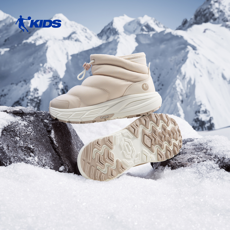 【小胖丁】乔丹儿童女童雪地靴户外童鞋冬女宝加绒保暖靴子大棉鞋子