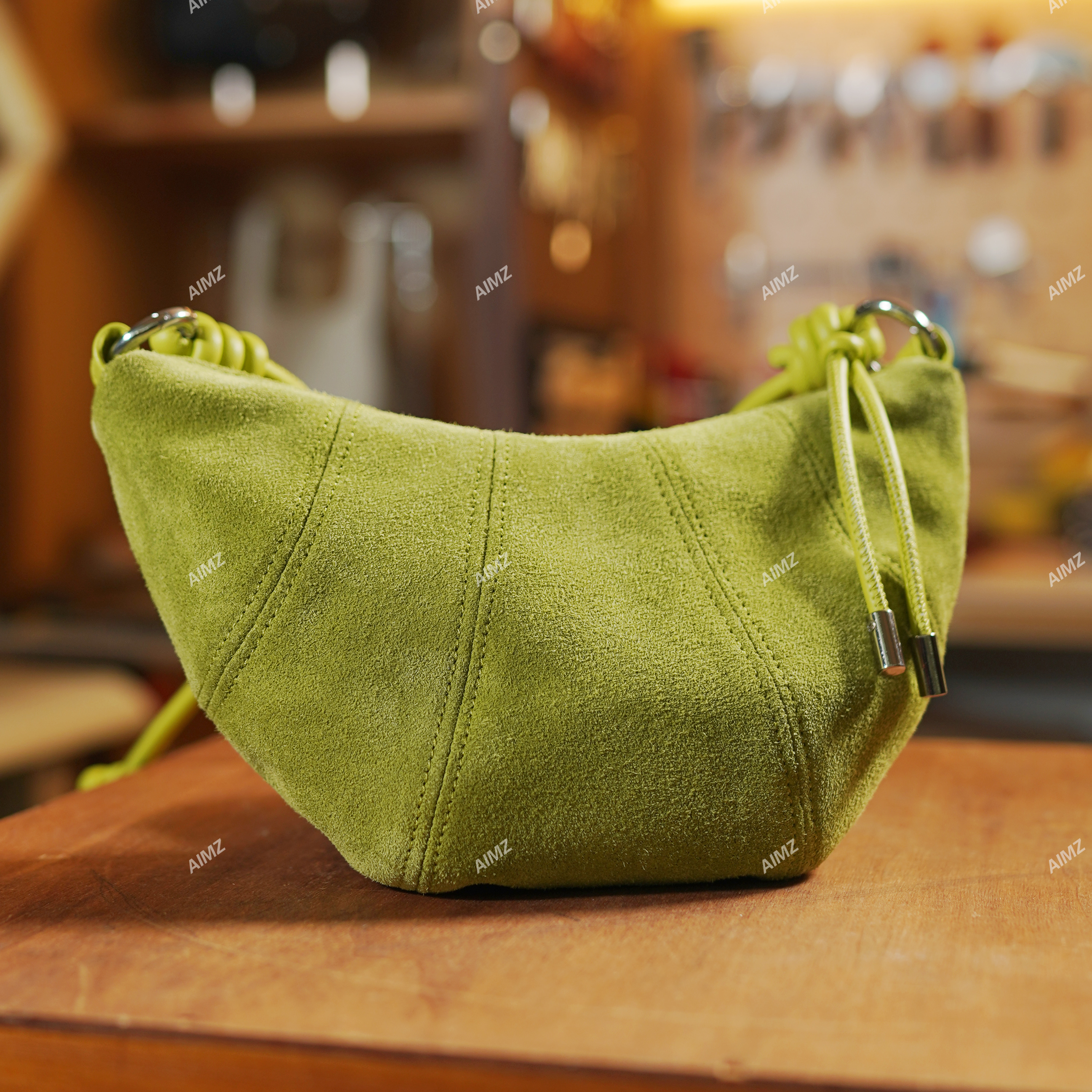 【丹姐】翻毛牛皮时尚单肩腋下包女包-牛角包