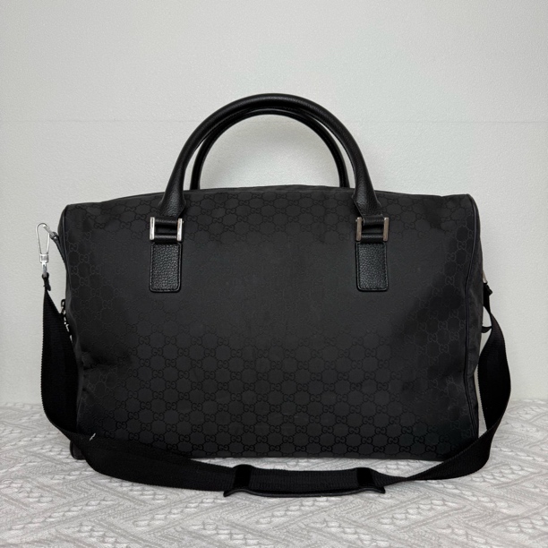 99新 GUCCI/古驰 97新/4253时尚休闲黑色帆布50旅行包
