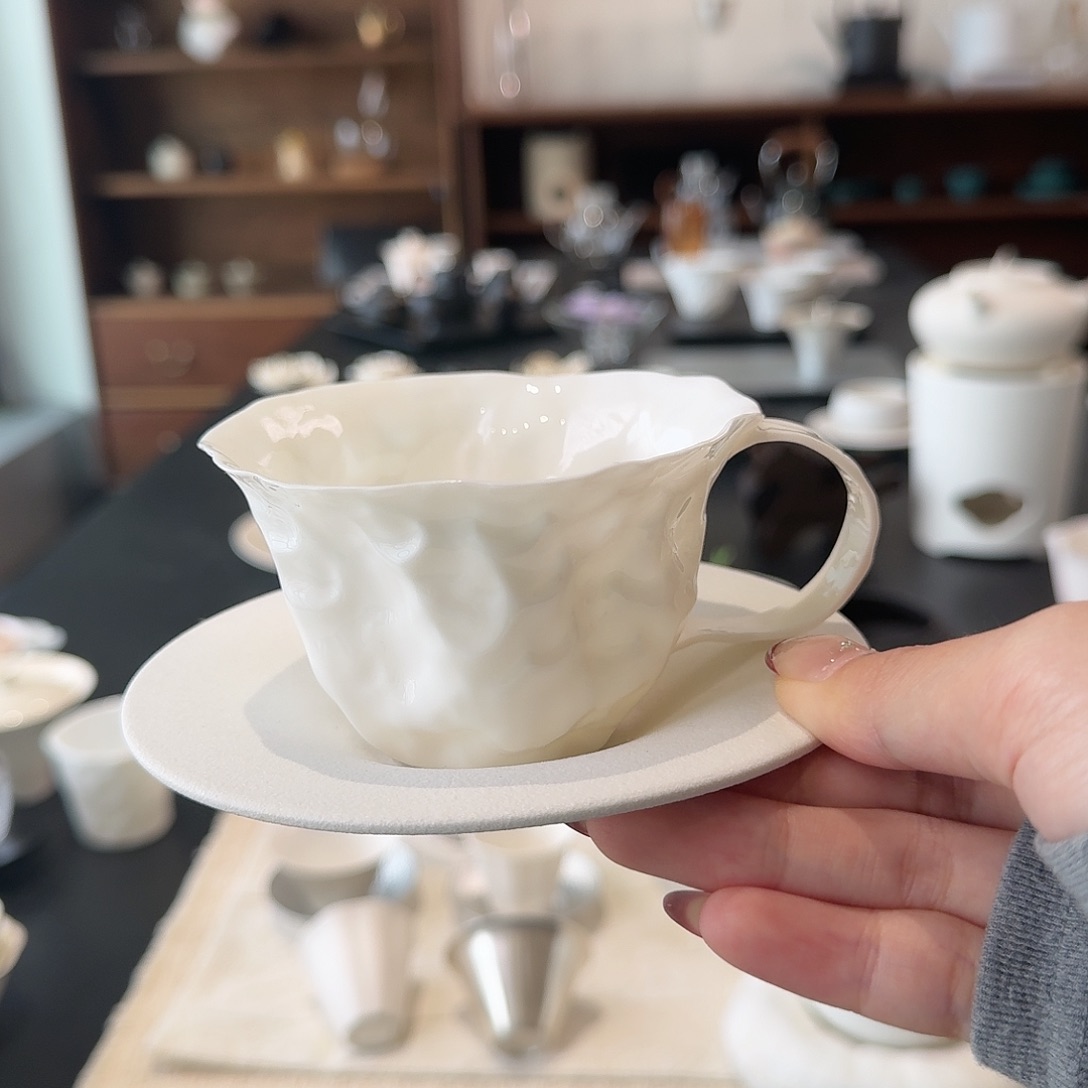 两件套手作咖啡杯加杯垫