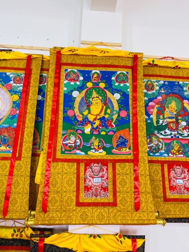 热贡精品唐卡黄财神手绘231