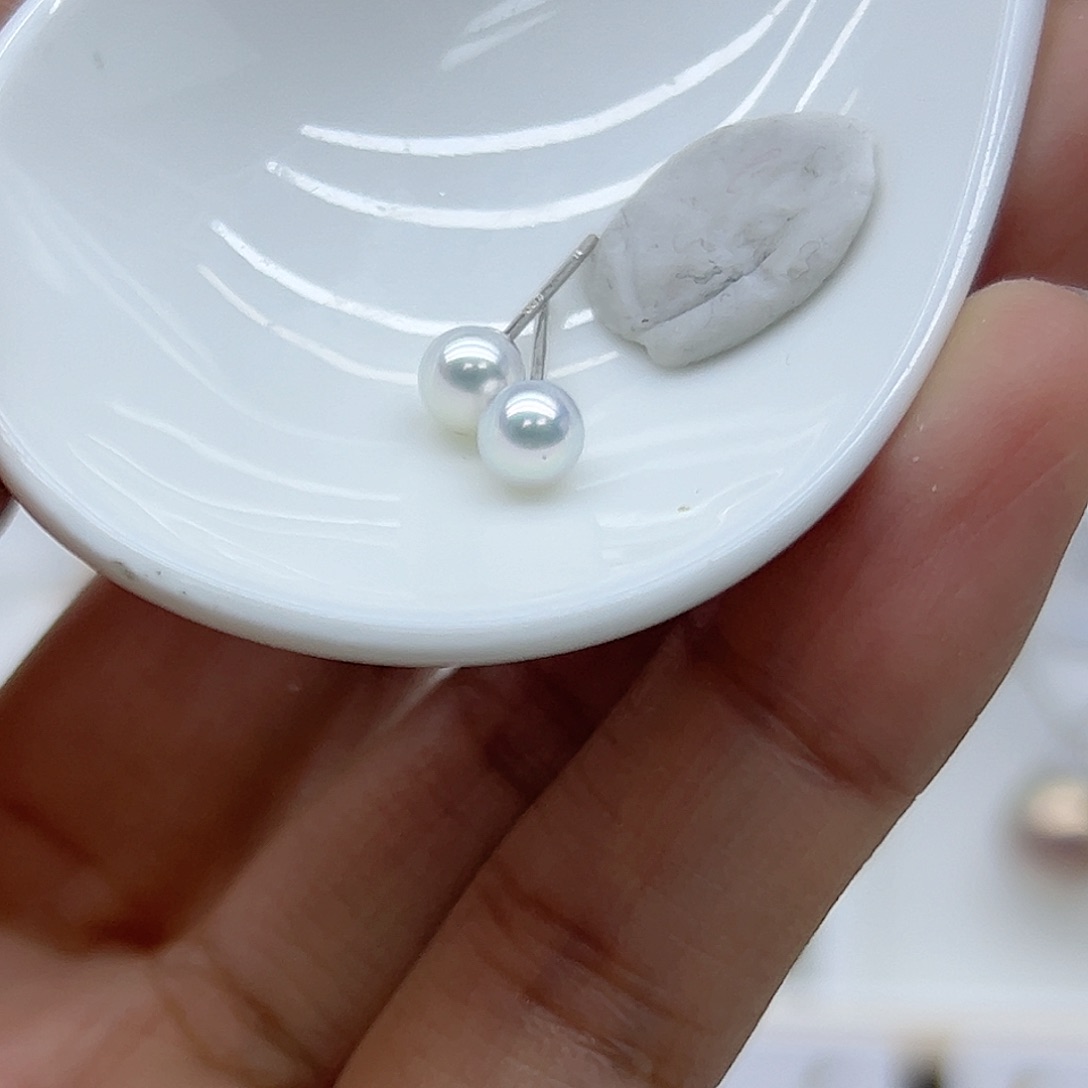 淡水珍珠耳饰银S925镶嵌3