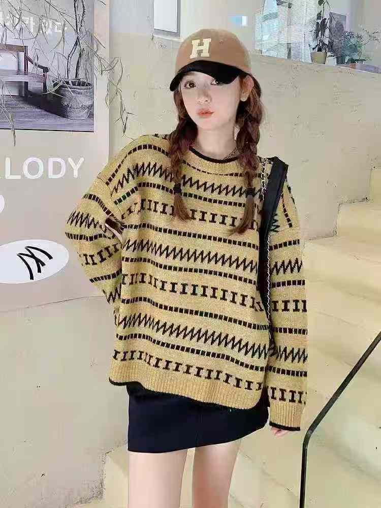 慵懒风百搭毛针织衫套头435