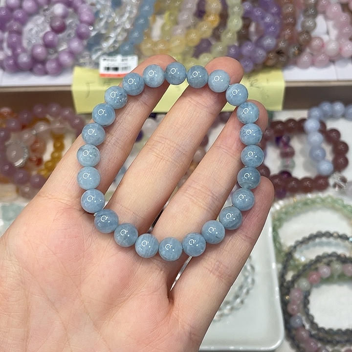 水晶手串未镶嵌卡7.5海蓝宝