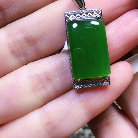 和田玉银S925镶嵌戒指