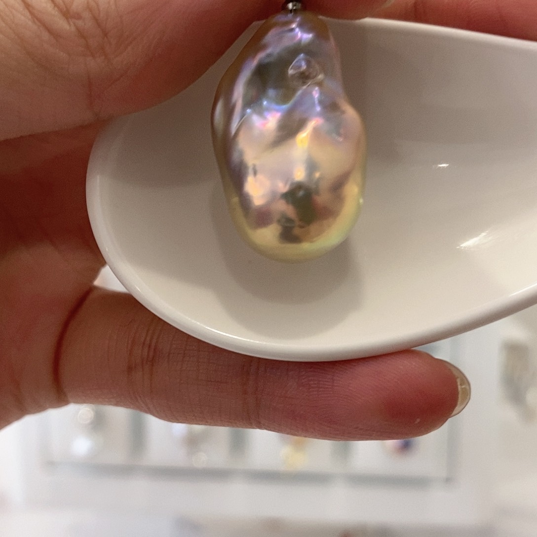 淡水珍珠天然珍珠巴洛克银S925镶嵌