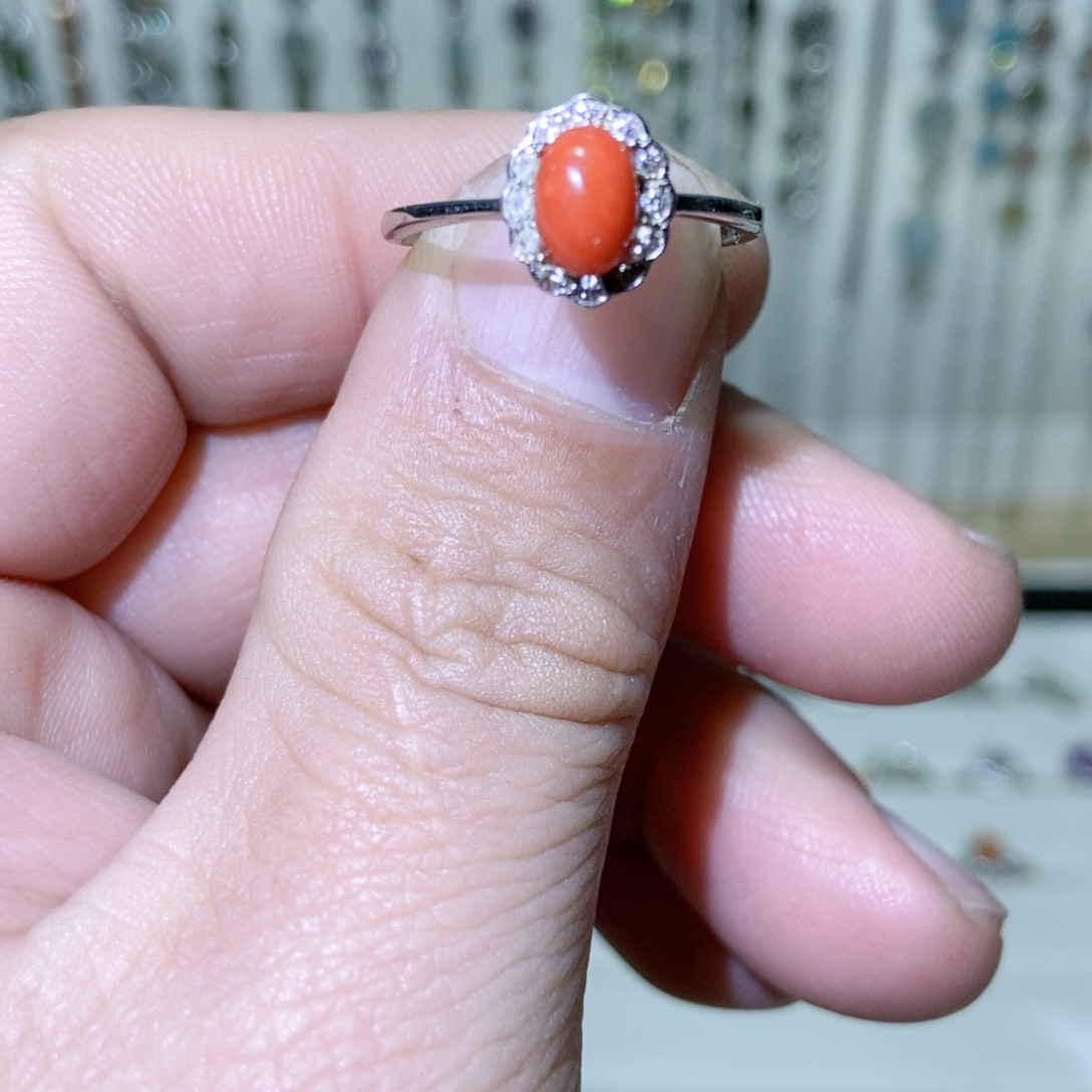 绿水晶戒指银S925镶嵌