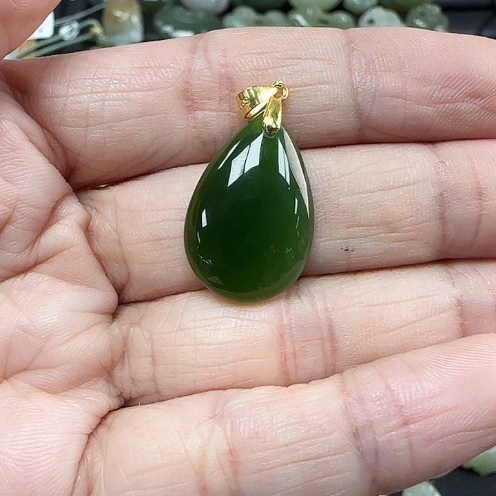 和田玉吊坠(不含链)银S925镶嵌
