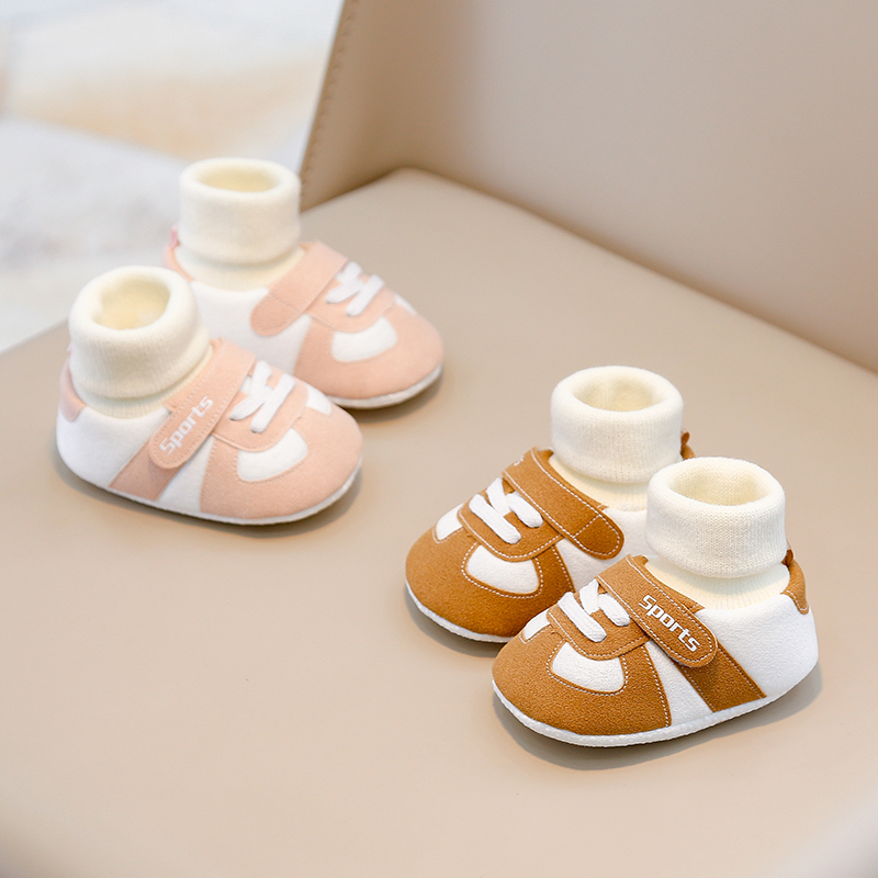 婴儿鞋0-1岁新生儿春秋季鞋袜6-12个月小月龄宝宝好穿不掉软底鞋