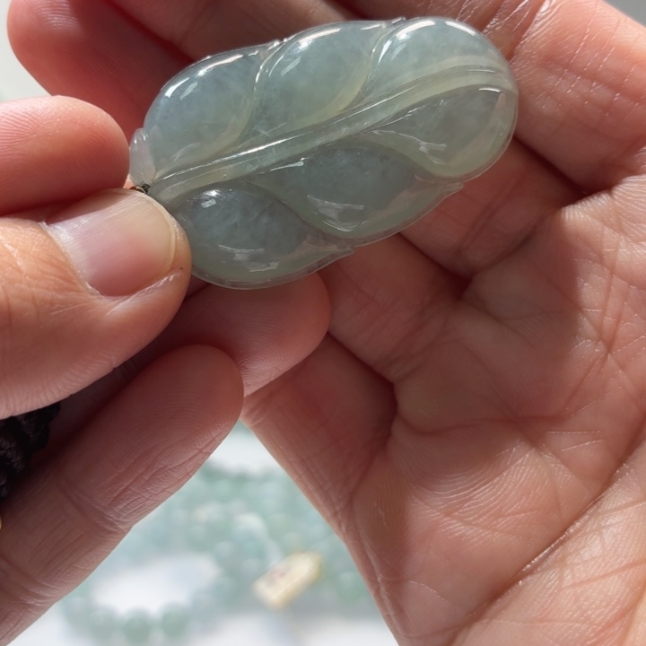 翡翠未镶嵌颈饰翡翠天然A货叶子吊坠