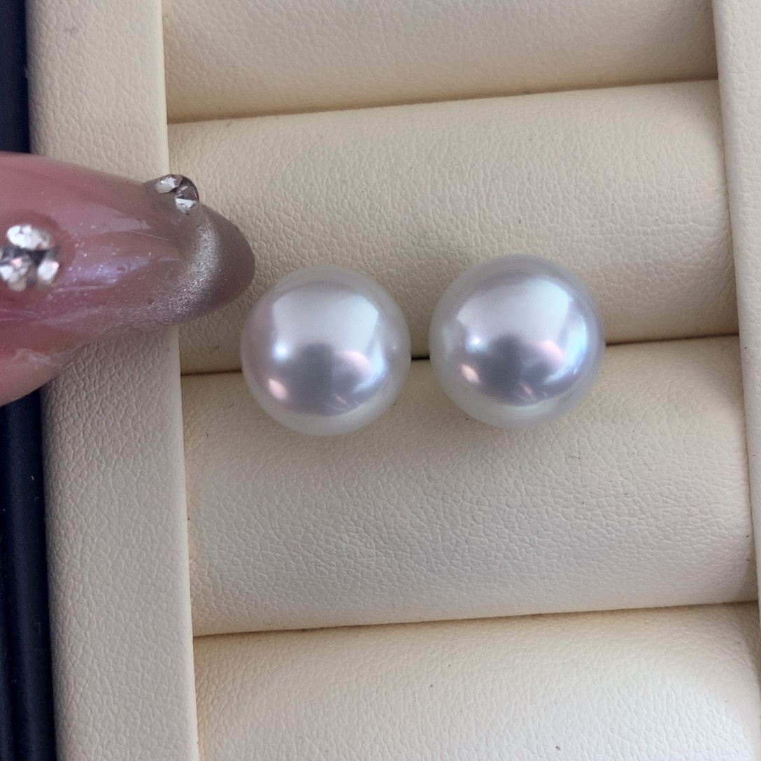 海水珍珠耳饰18K金镶嵌