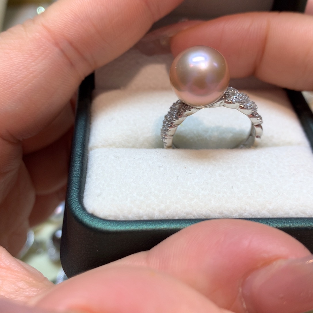 淡水珍珠戒指银S925镶嵌